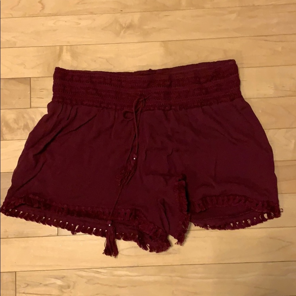 Red Flowy Shorts